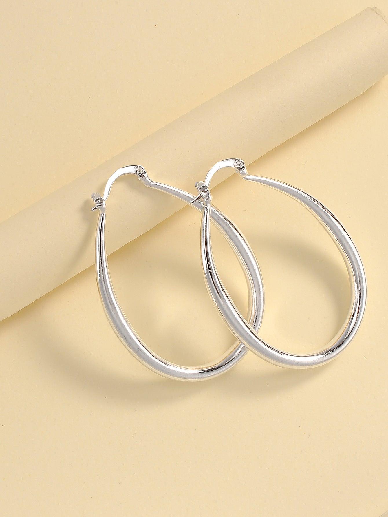Geometric Oval Earrings | Daily Wear
