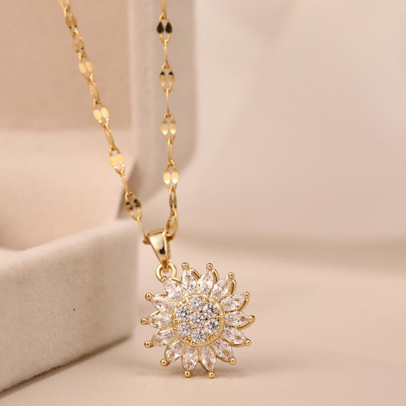 Rotatable Sunflower Necklace | Daily Wear