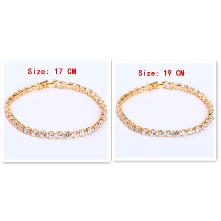 Cubic Zirconia Tennis Bracelet | Daily Wear White 17cm and 19cm