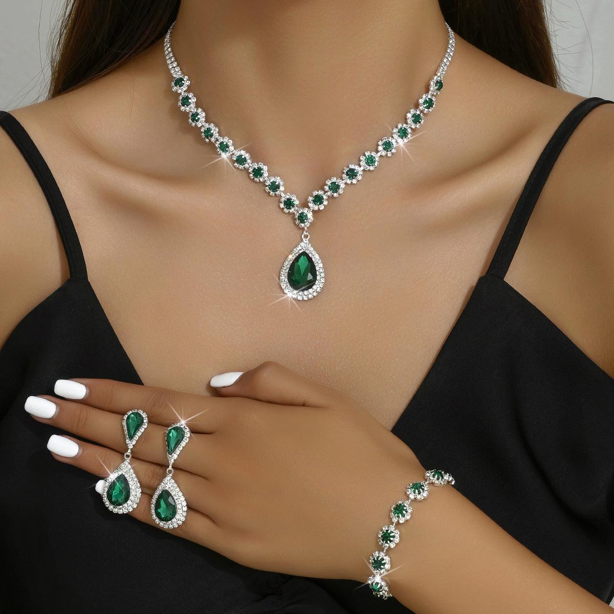 Elegant Fashion Jewelry Suit | Party Collection Green