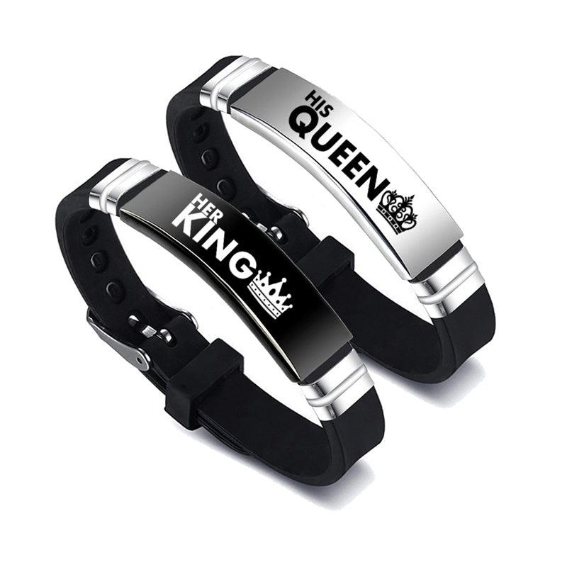 Silver Her King His Queen Couple Bracelets | Fashion Collection 2