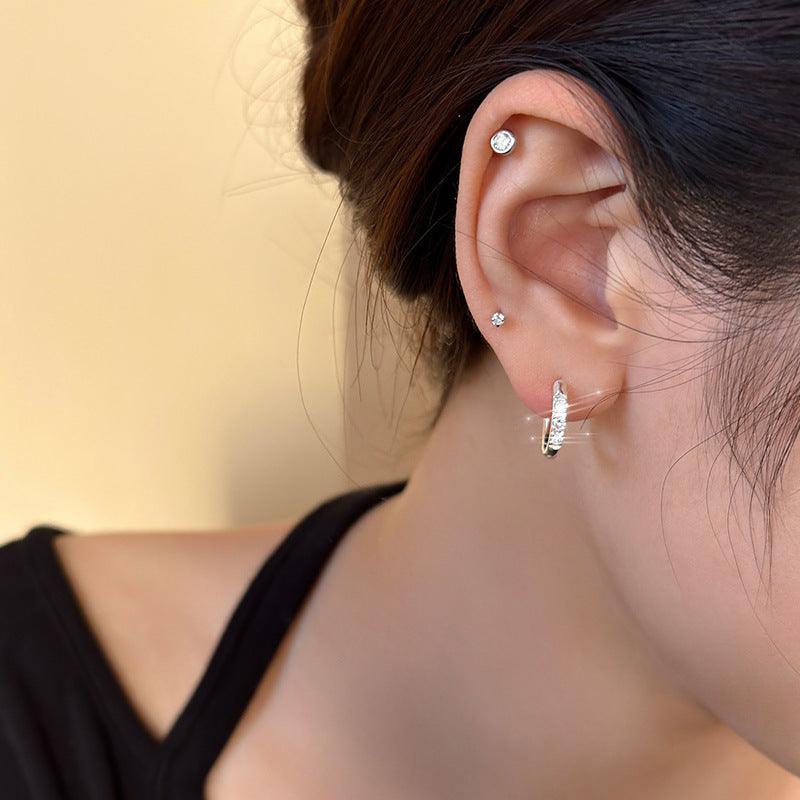 Geometric Rhinestone Zircon Ear Clip Simple Jewelry