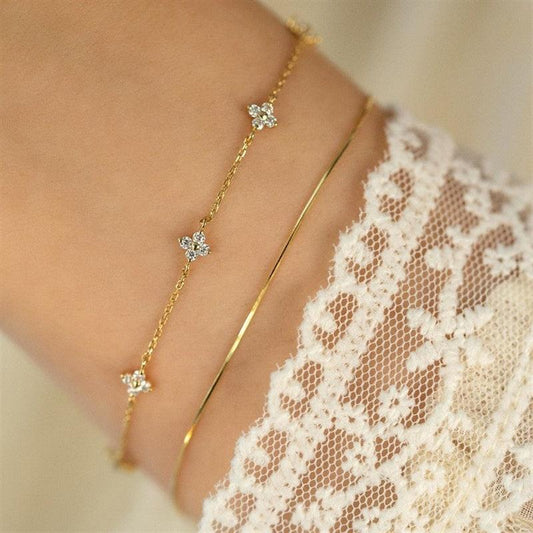 S925 Silver Plated 18K Gold Zircon Bracelet | Daily Wear