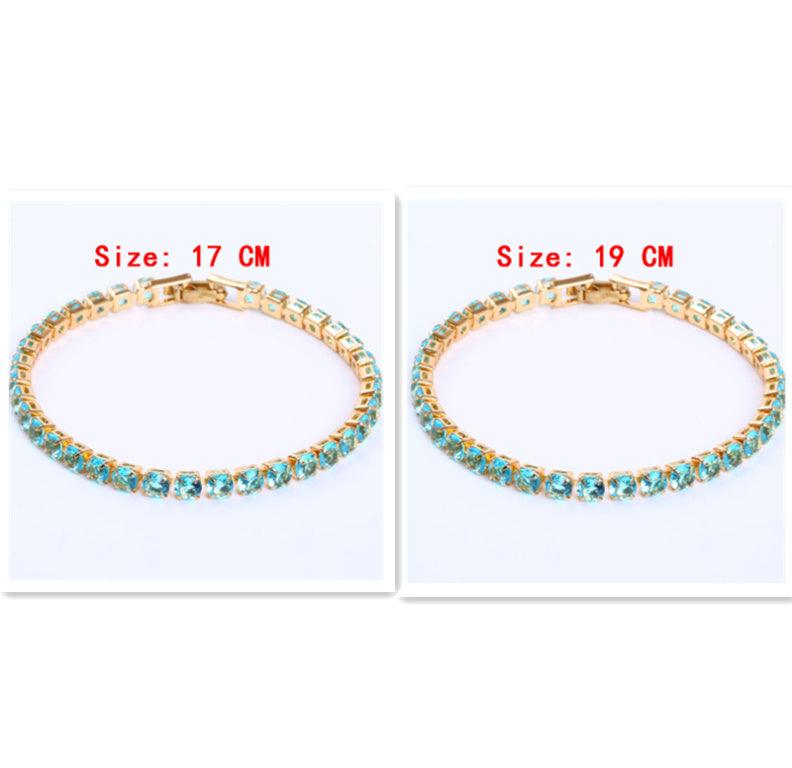 Cubic Zirconia Tennis Bracelet | Daily Wear Green 17cm and 19cm