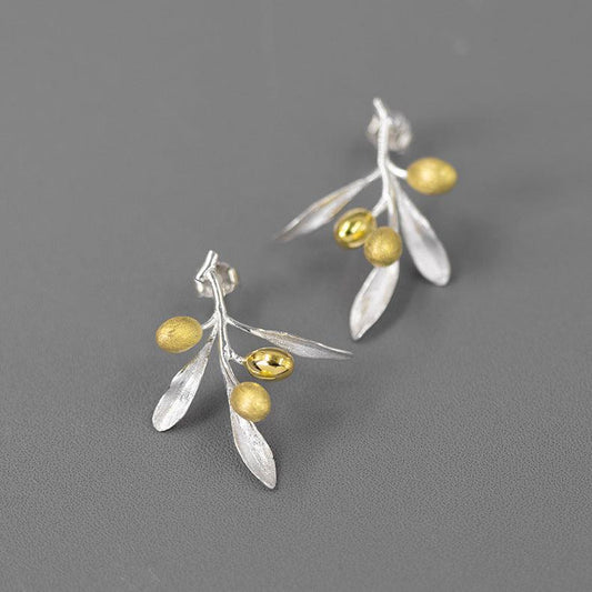 Sterling Silver Elegant Olive Studs Silver Earrings