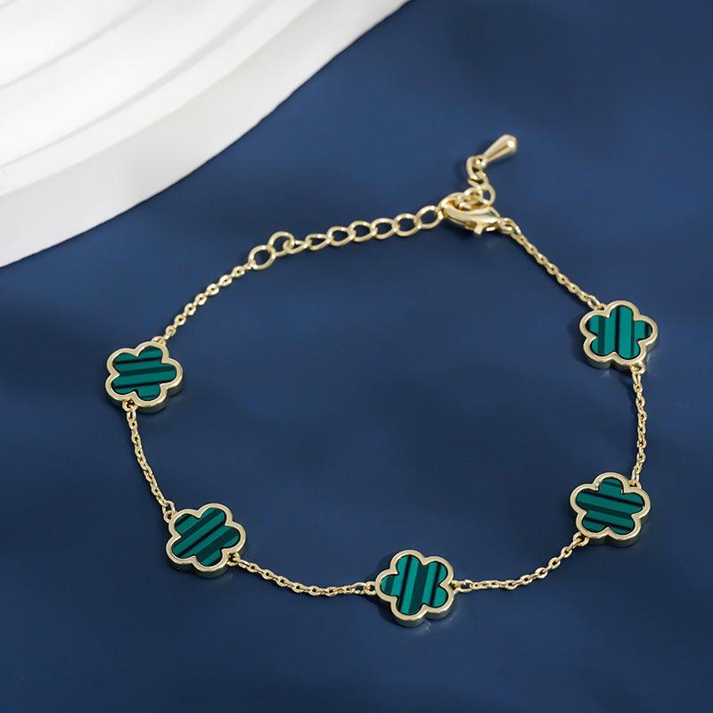 Gold Plated Five Petal Flower Bracelet | Daily Wear