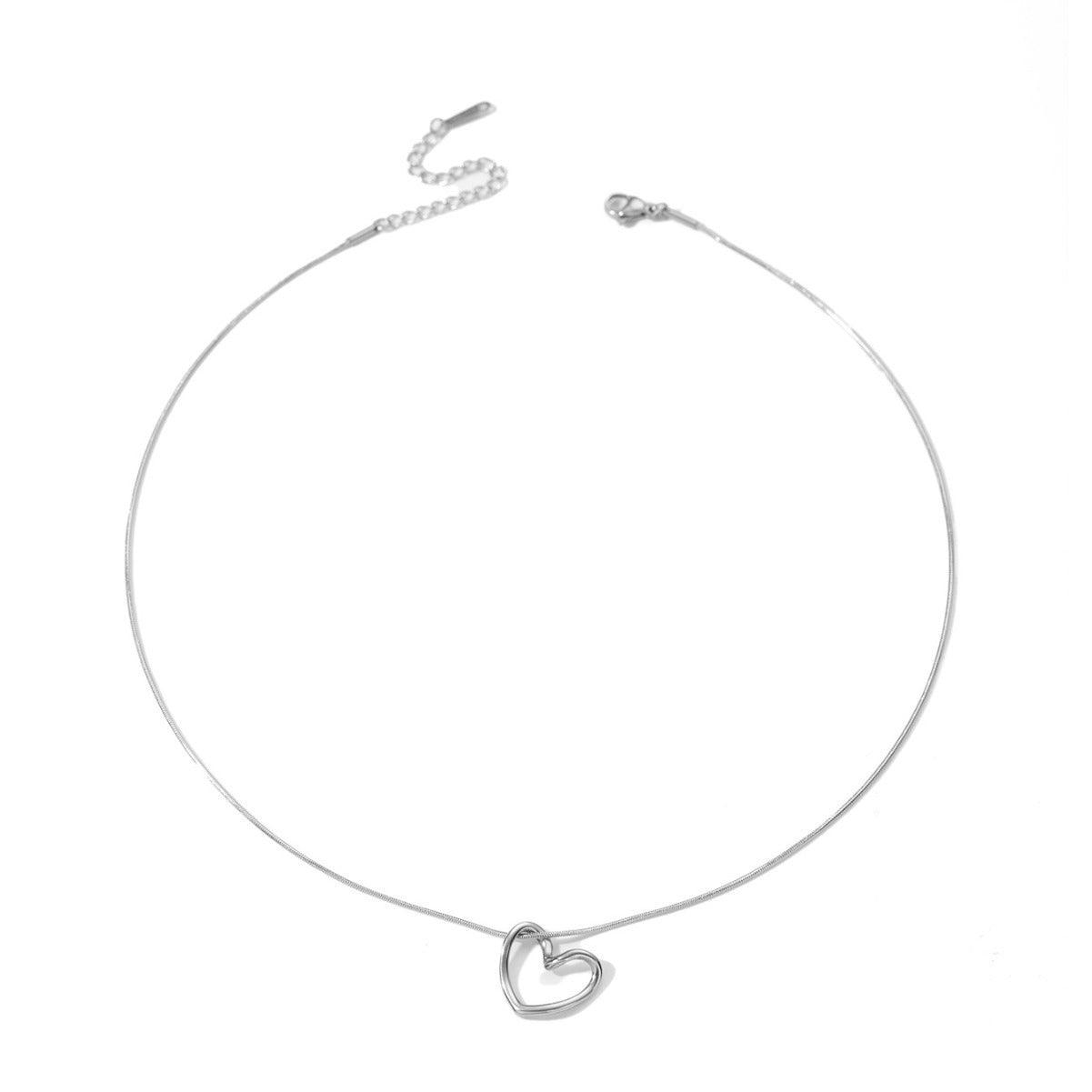 Twist Hollow Heart Necklace | Daily Wear