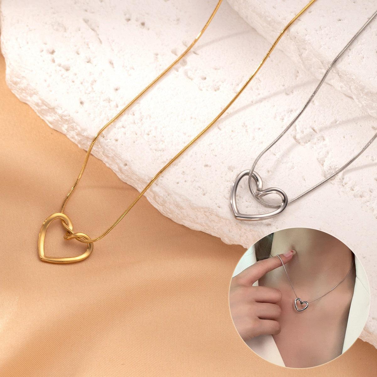 Twist Hollow Heart Necklace | Daily Wear