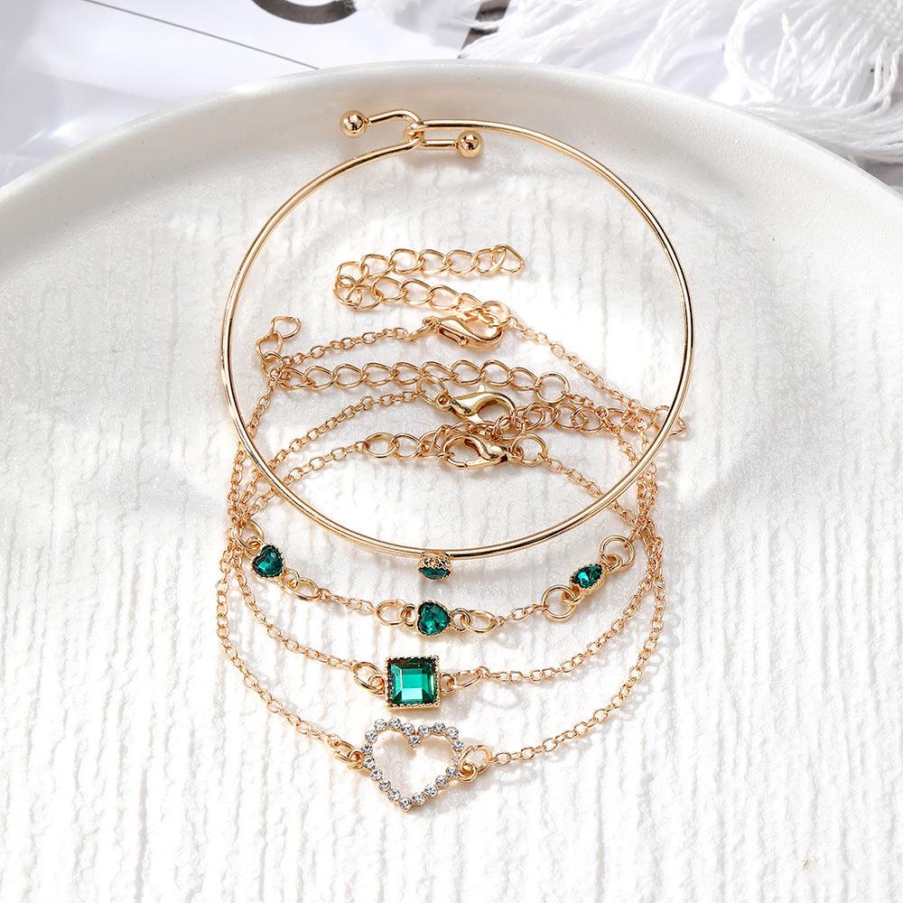 Vintage Inlaid Lvzuan Square Bracelet | Fashion Wear