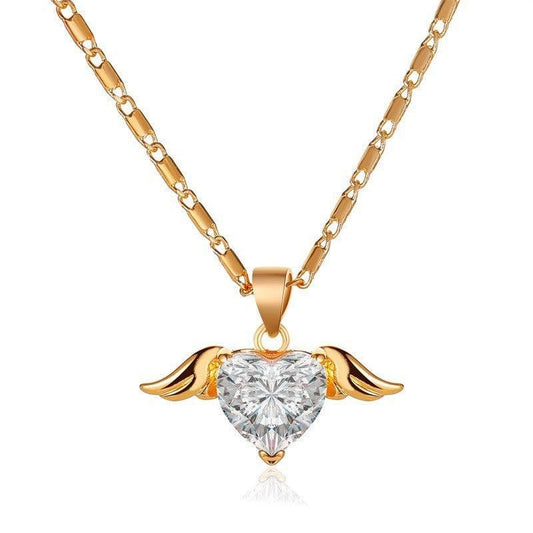 Heart Wings Elegant Necklace | Fashion Wear Gold