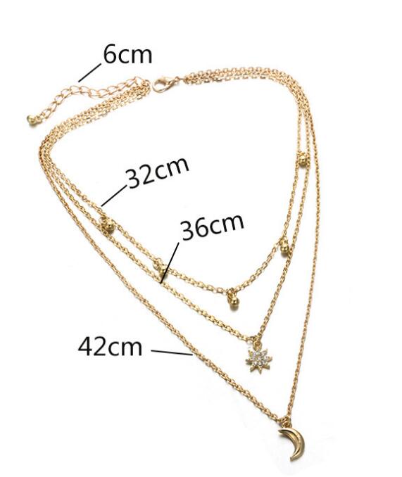 Moon Star Multilayer Necklace | Daily Wear
