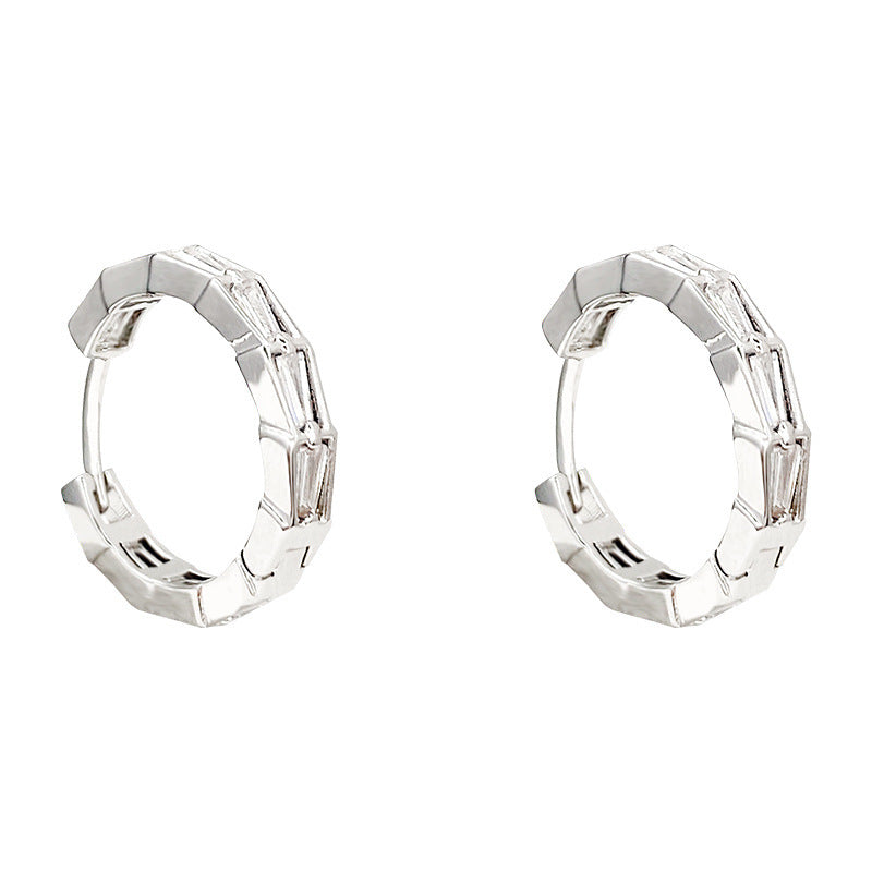 Sterling Copper Needle Zircon Eardrop | Daily Wear