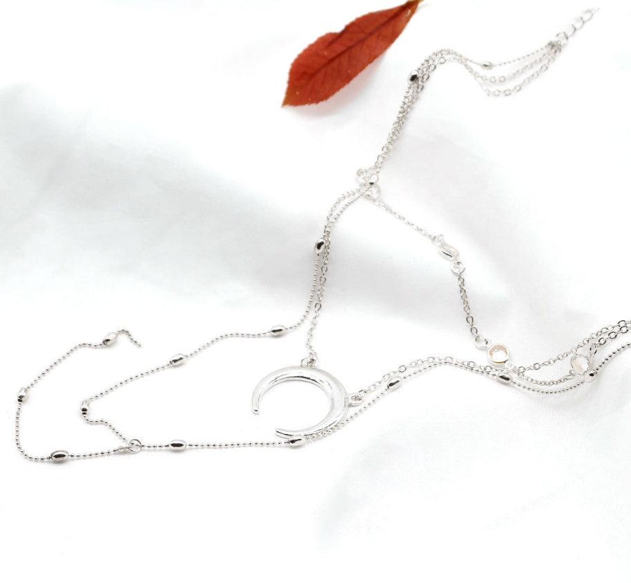 Multilayer Crescent Moon Choker Necklace | Daily Wear