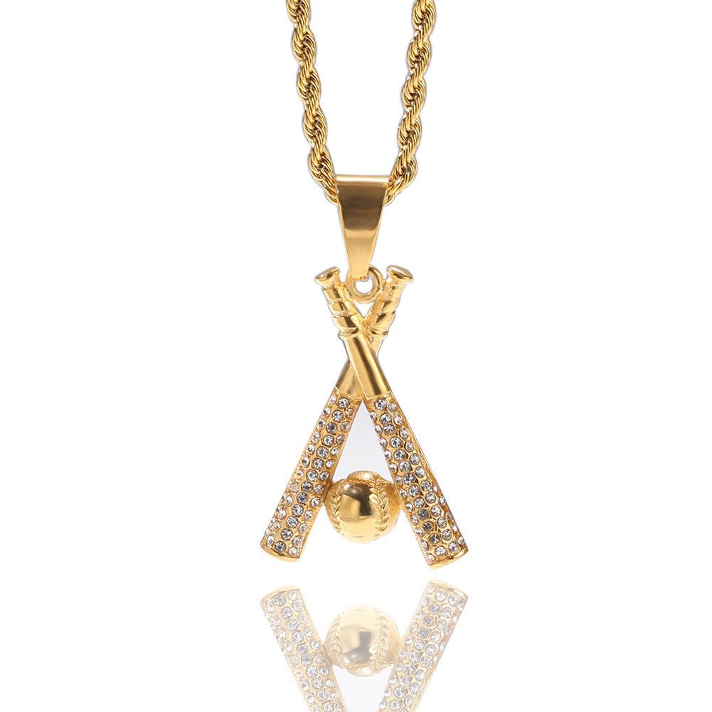 Baseball Bat Pendant Necklace for Sports Lovers