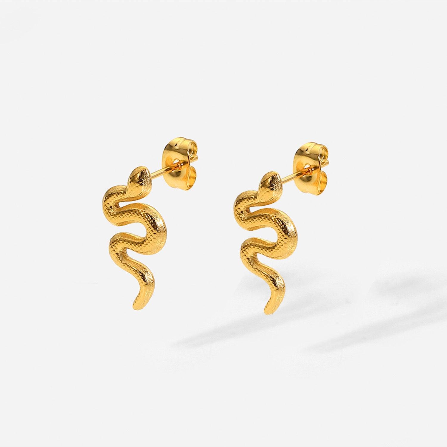 18K Gold Plated Snake Studs | Daily Wear