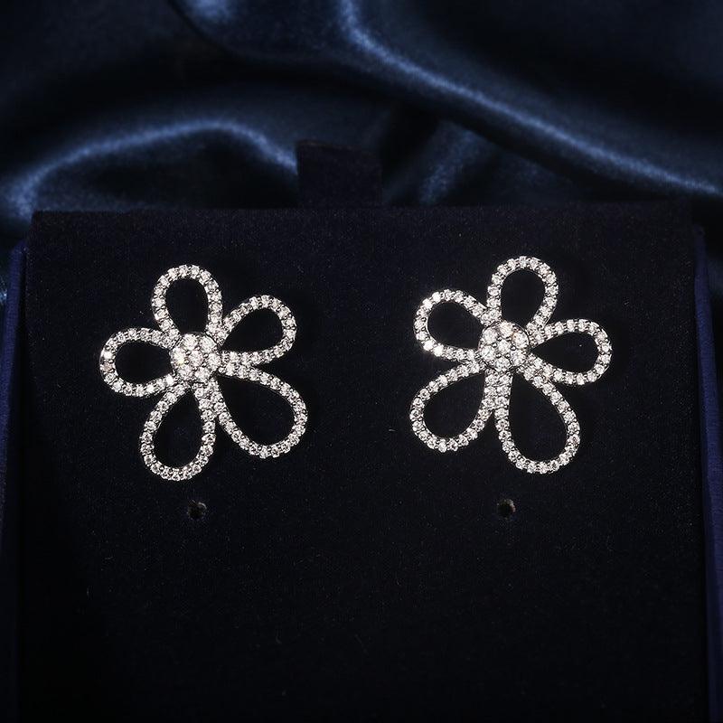 S925 Sterling Silver Five Petal Jewelry Set | Daily Wear Earrings