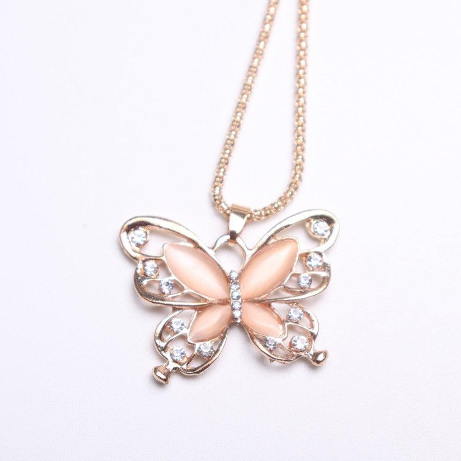 Butterfly Spirit Pendant Necklace Gold