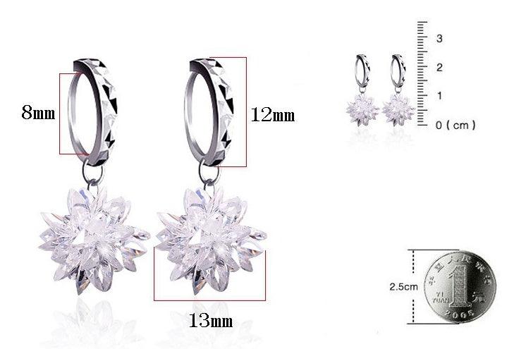 New Fashion Pure Beauty Ice 925 Silver Earrings Hypoallergenic