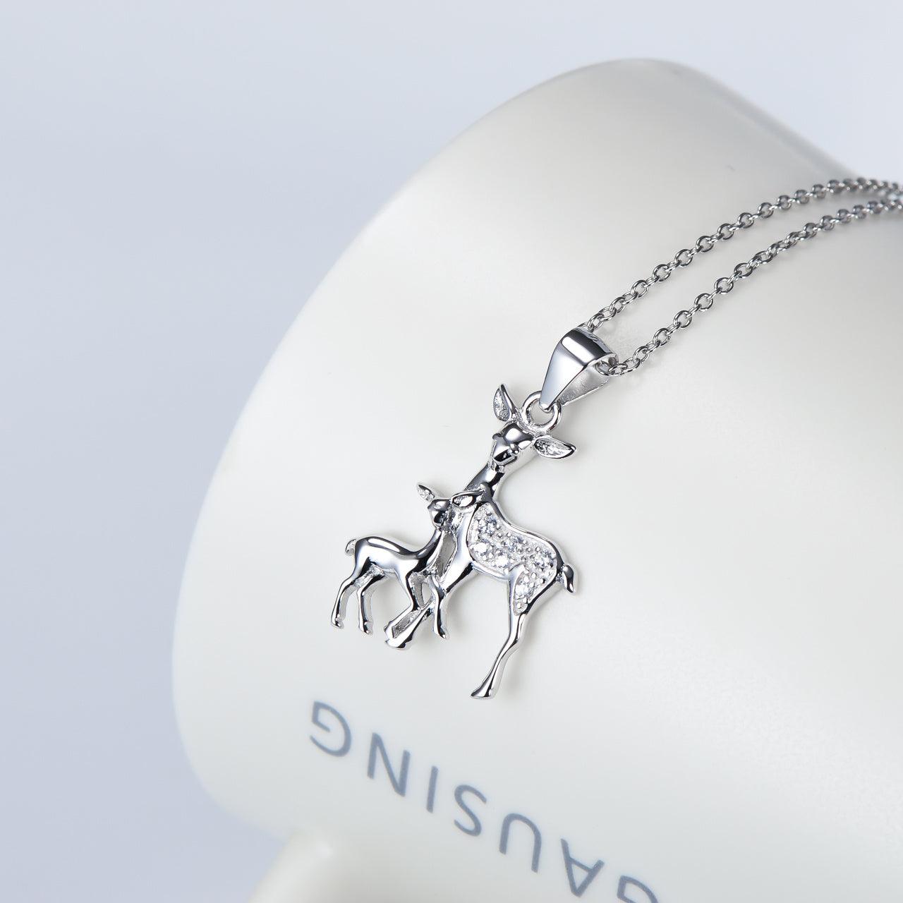 Fawn Pendant Necklace in 925 Sterling Silver