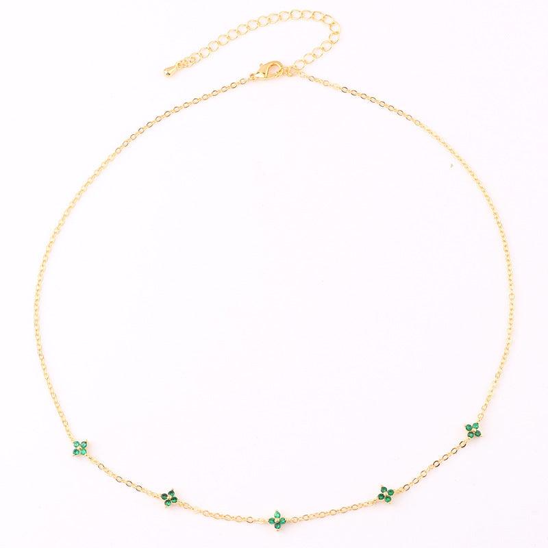 Blue Flower Necklace - Beach Wear Golden Greening