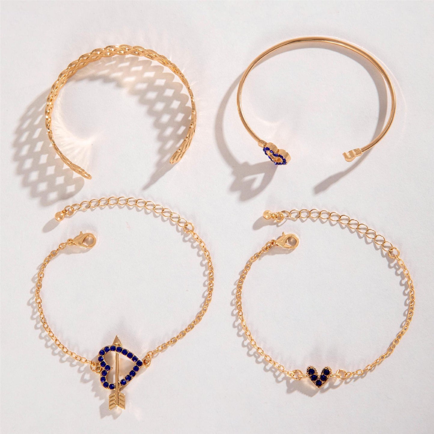 Blue Flower Rhinestones Love Butterfly Bracelet | Fashion Collection