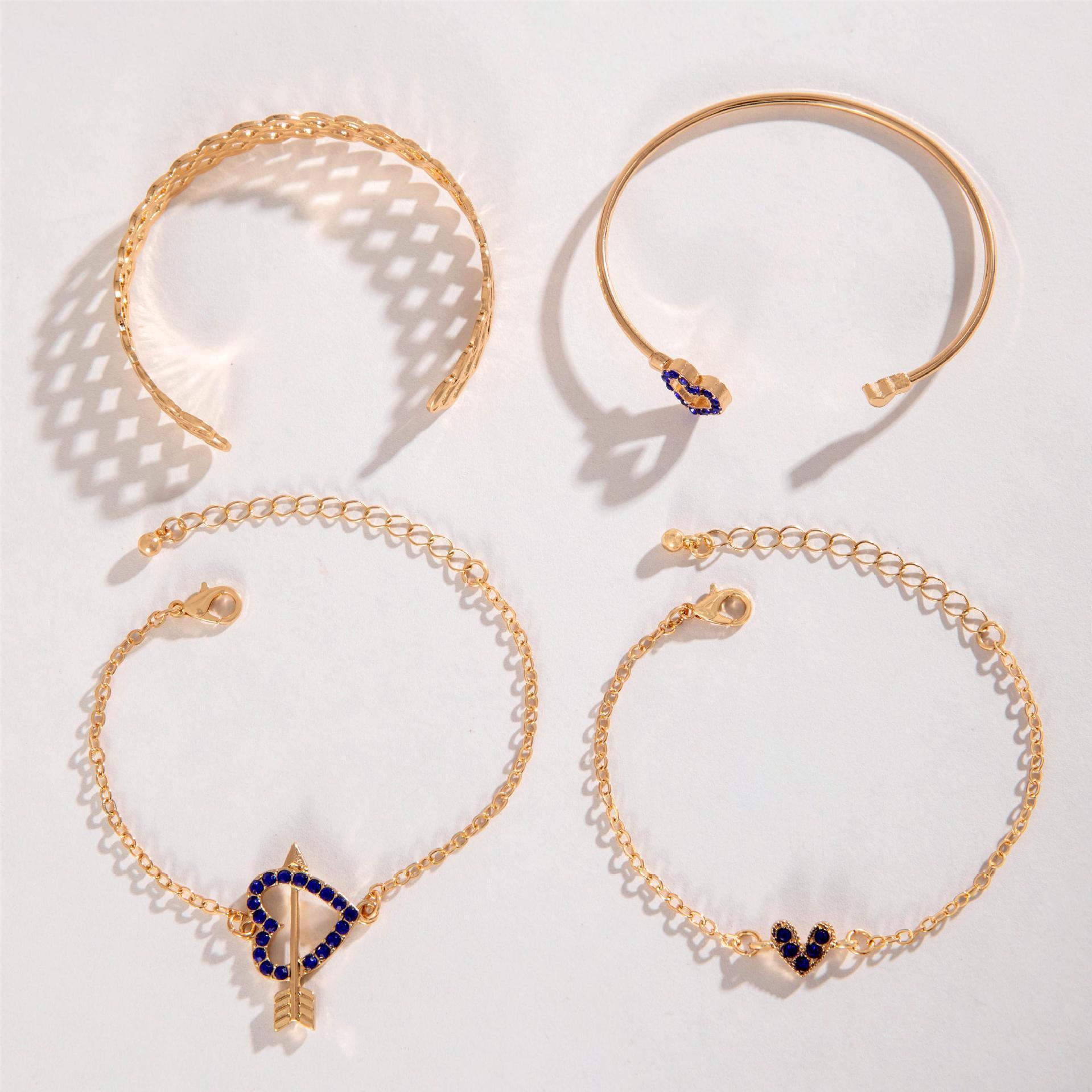 Blue Flower Rhinestones Love Butterfly Bracelet | Fashion Collection