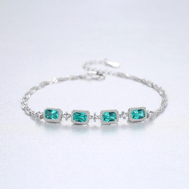 S925 Sterling Silver Emerald Bracelet | Daily Wear