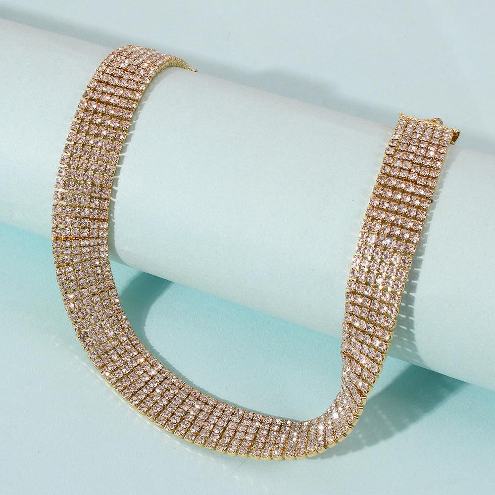 Full Rhinestone Alloy Necklace | Fashion Jewelry