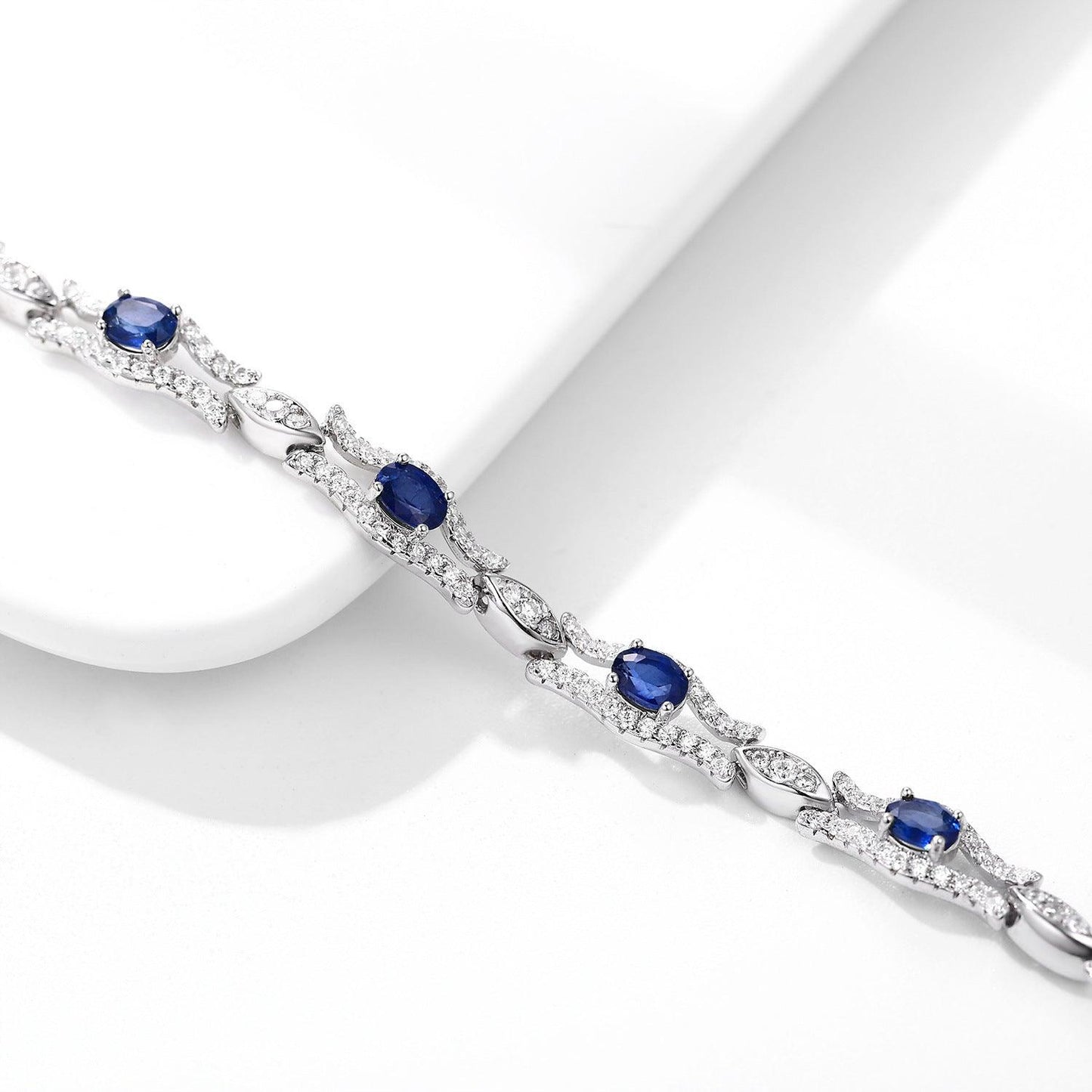 Natural Sapphire S925 Sterling Silver Bracelet | Daily Wear