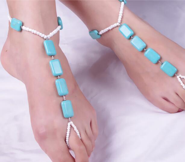 Elegant Turquoise Anklets | Beach Wear | BoldlyBeautifuls Beach