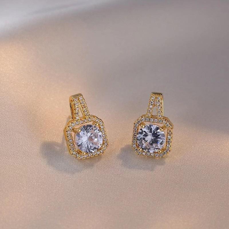 Zircon Choker Jewelry Set | Daily Wear Gold Stud Earrings