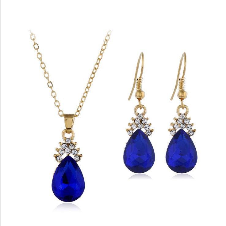 Diamond Crystal Necklace Earrings Set | Daily Wear E