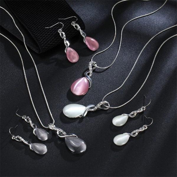 Zirconia Water Drop Jewelry Set | Daily Wear