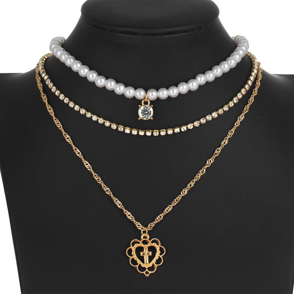 Pearl Drops With Rhinestone Necklace | Fashion Wear