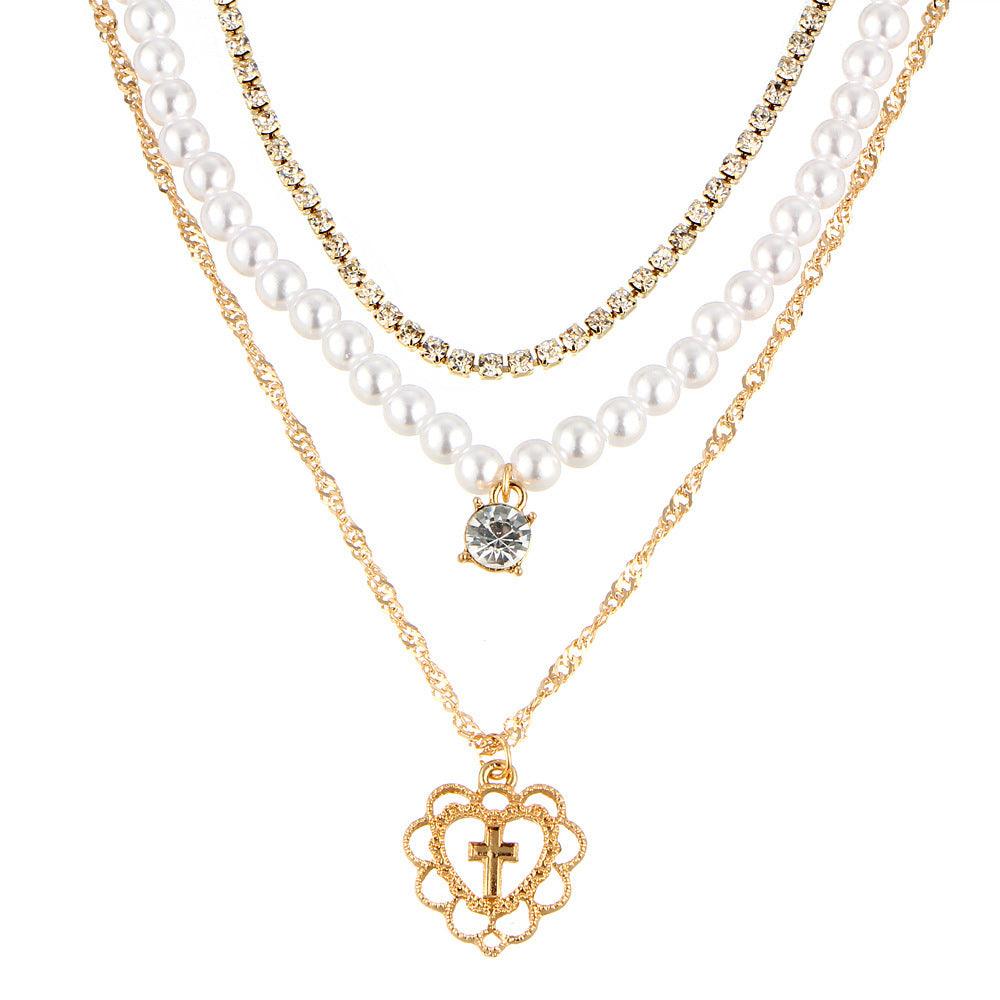 Pearl Drops With Rhinestone Necklace | Fashion Wear