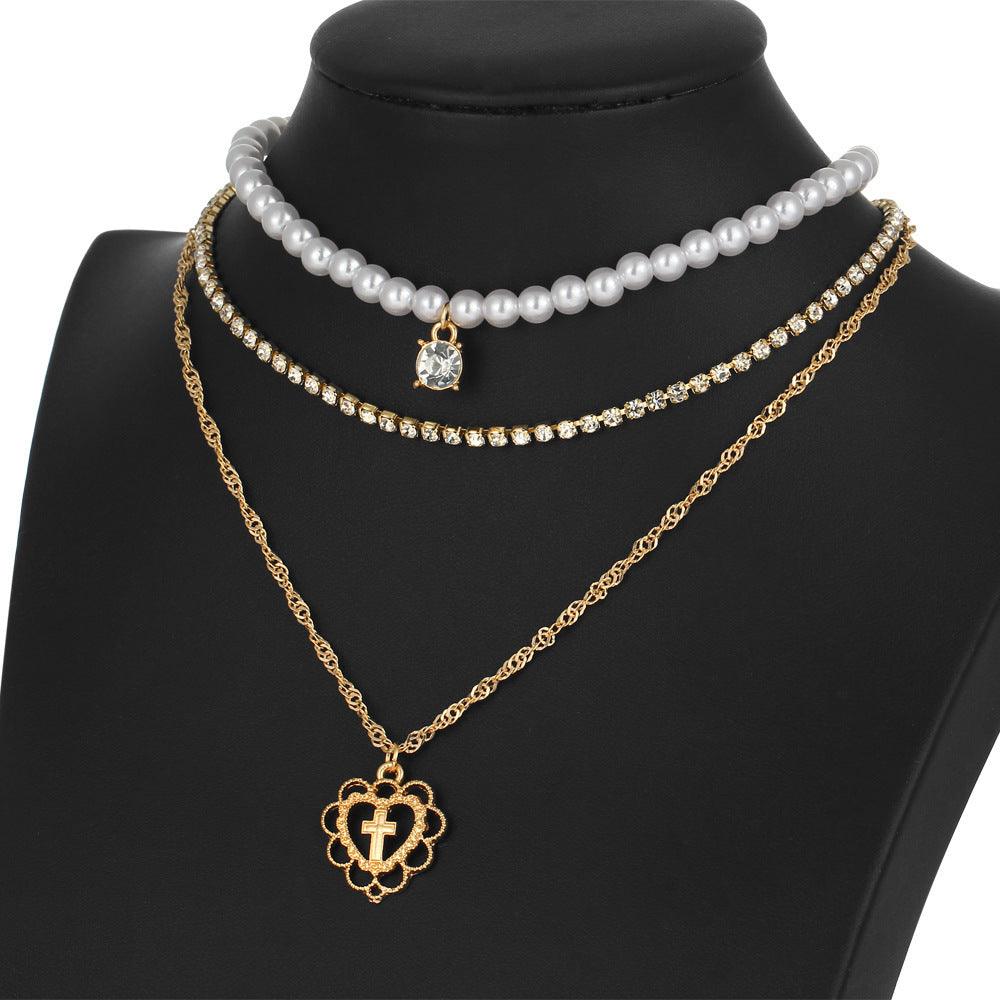 Pearl Drops With Rhinestone Necklace | Fashion Wear
