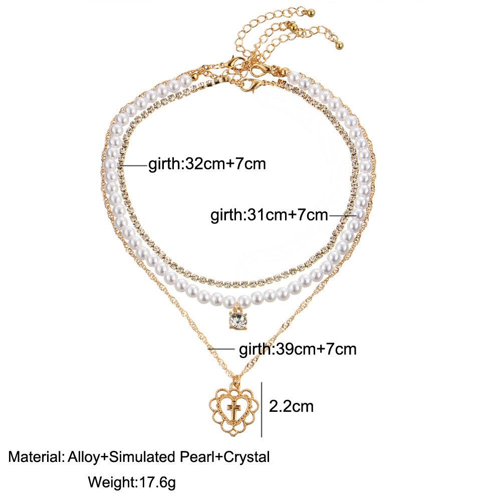 Pearl Drops With Rhinestone Necklace | Fashion Wear