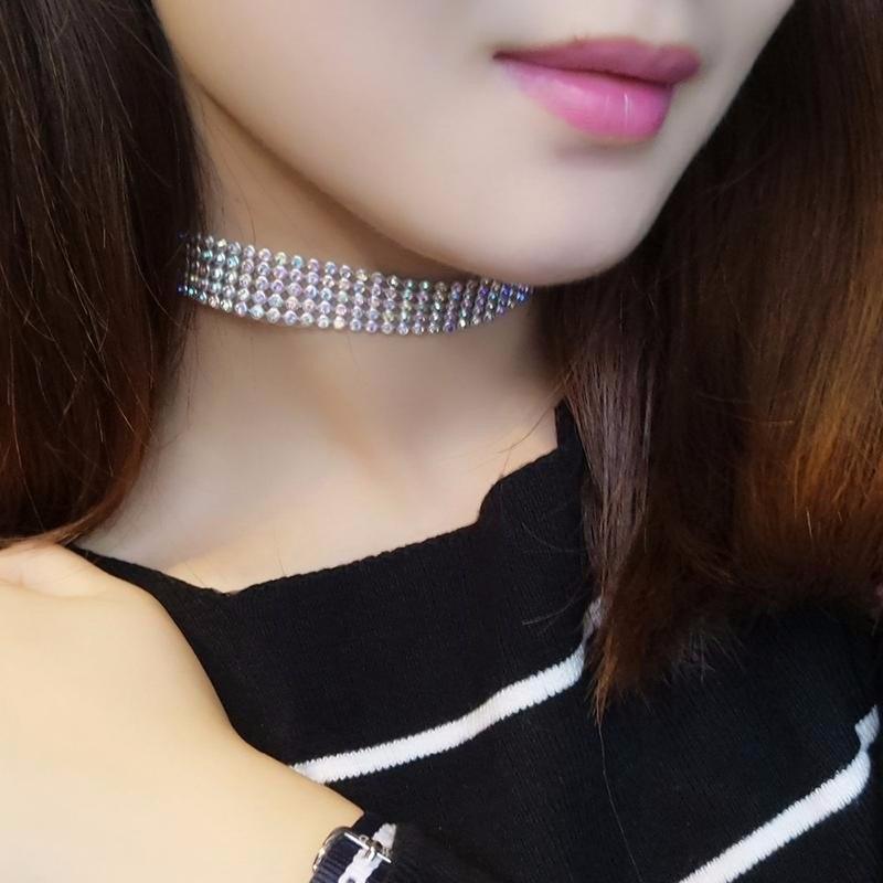 Fashion Women Full Crystal Rhinestone Choker Necklace Wedding Jewelry