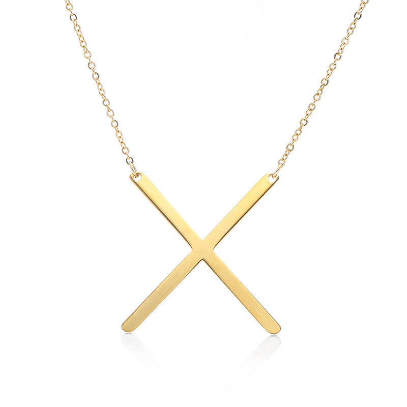 Initial Letter Pendant & Necklace | Gold Plated Gold X