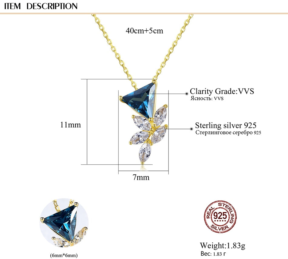 Floral Micro Pendant Necklace In S925 Sterling Silver