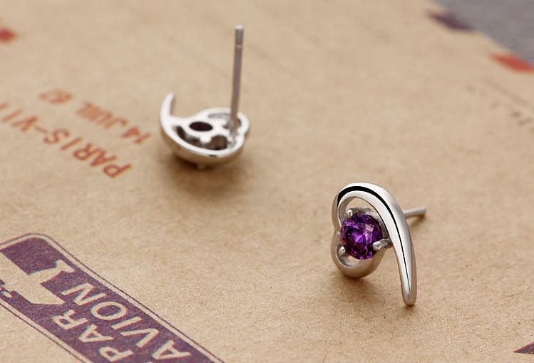 Zircon Heart Earrings Fashion Jewelry