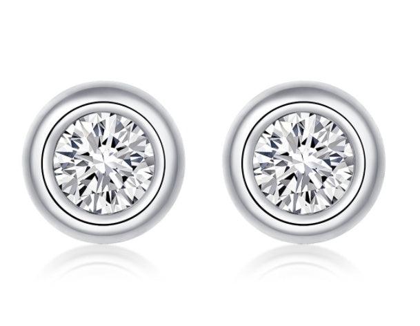 S925 Silver Inlaid Moissanite Jewelry Set 0.5 ct Moissanite Stud Earrings