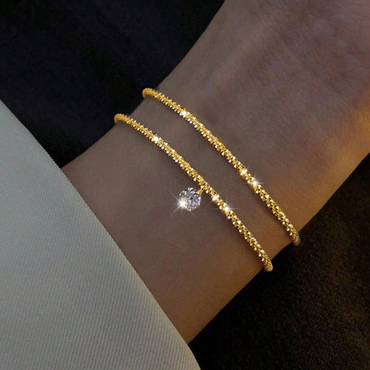 Elegant Rhinestones Bracelet | Fashion Jewelry Golden
