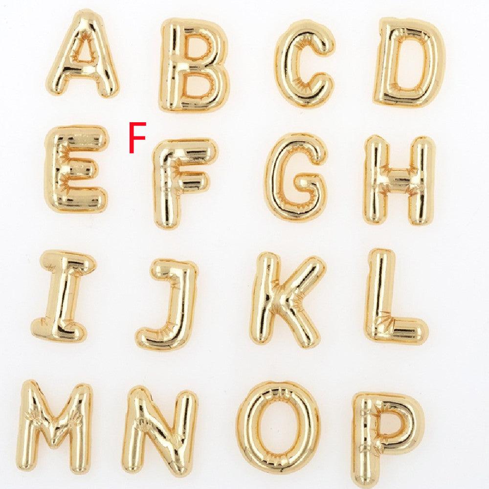 Glossy Letters Pendant Necklace | Fashion Wear F Gold