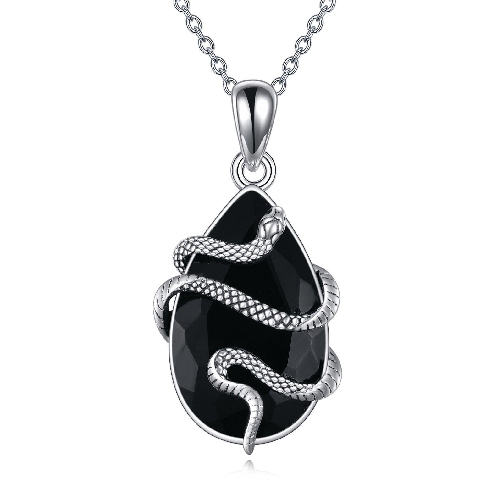 Sterling Silver Black Obsidian Tourmaline Necklace | Fashion Wear Silver