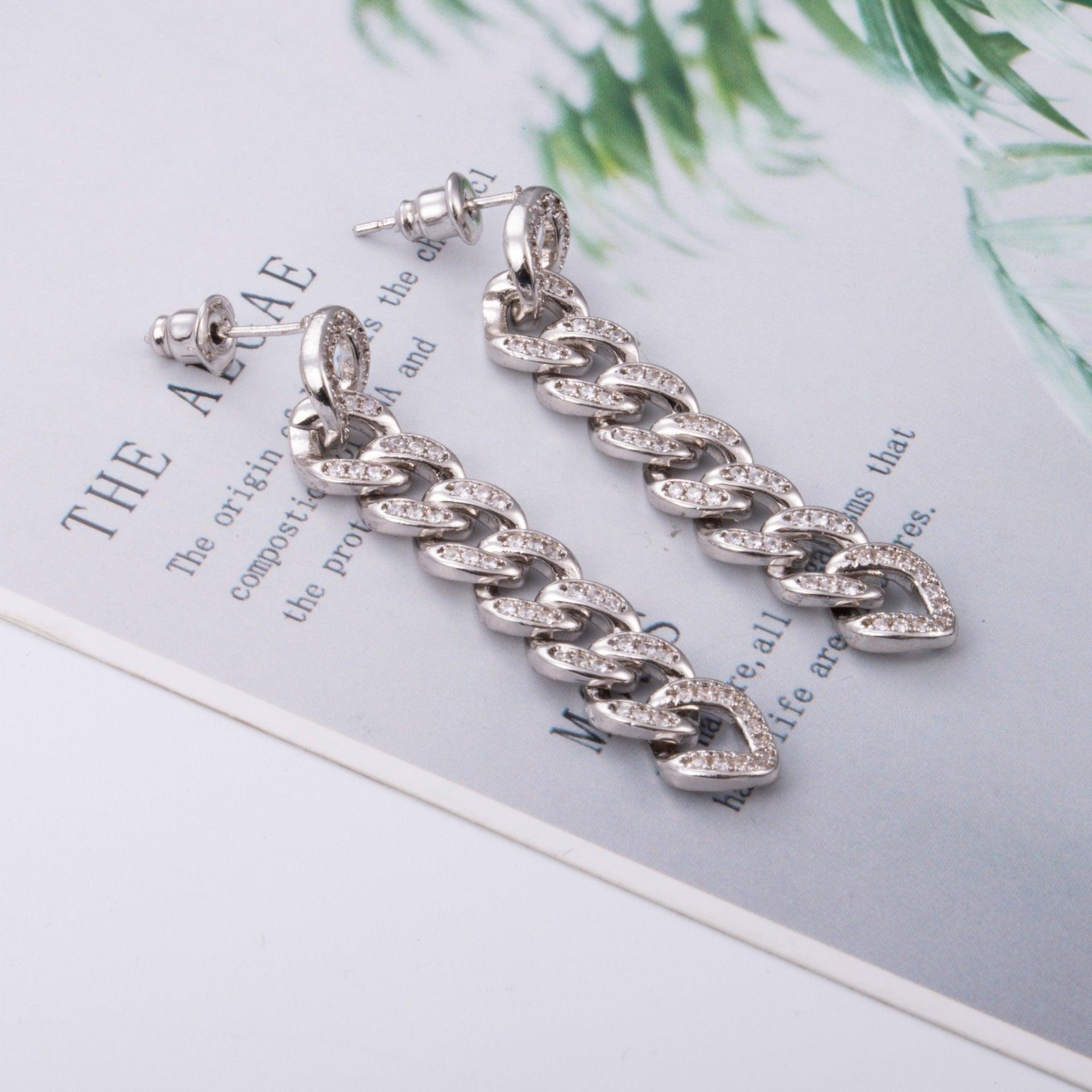 Simple Long Exquisite Water Drop Zircon Earrings for Women