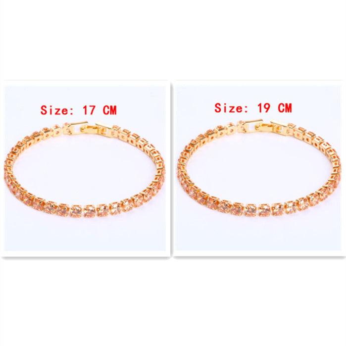 Cubic Zirconia Tennis Bracelet | Daily Wear Champagne 17cm and 19cm