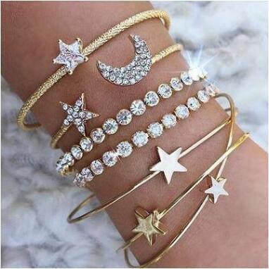 Elegant Moon Stars Cuff Bracelets | Beach Wear