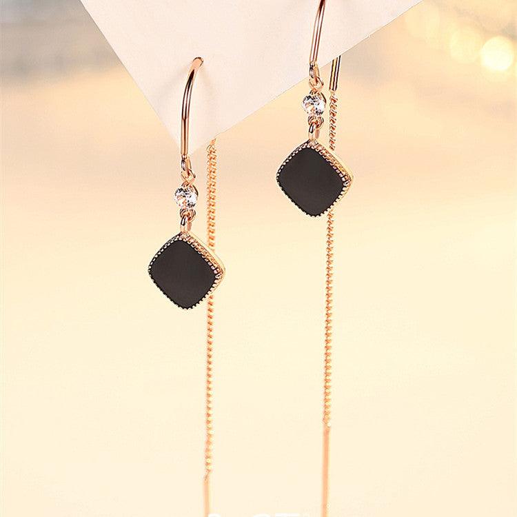 Square Tassel Earrings in Sterling Silver Silver