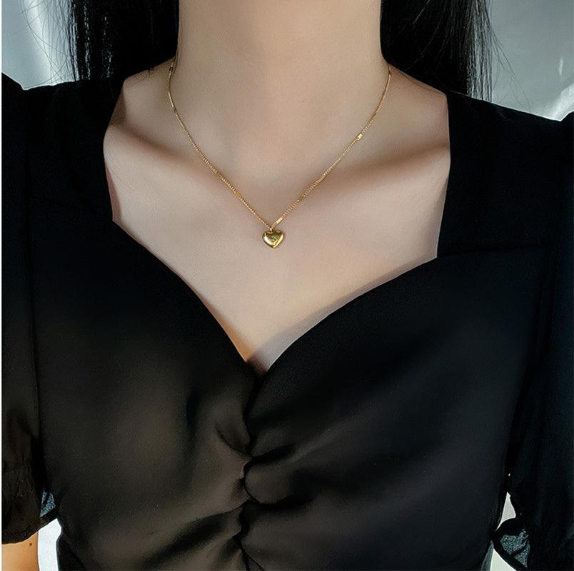 Vintage Simple Love Heart Pendant Necklace | Fashion Jewelry